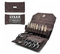 Lykke Austauschbare Stricknadeln, 8,9 cm, Treibholz, Holznadeln, Stricknadel-Set Kakao-Denim-Effekt