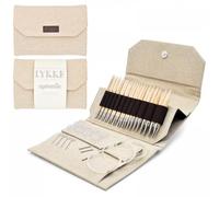 Lykke Austauschbare Stricknadeln, Naturale Holz, 8,9 cm, Stricknadel-Set Beige Jute Leinwand