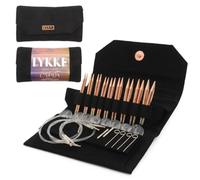 Lykke Cypra austauschbares Nadel-Set, 8,9 cm, schwarzes veganes Wildlederetui