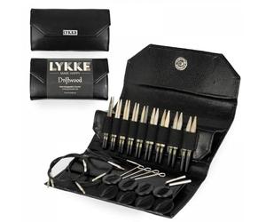 Lykke Geschenk Set - 3,5" Rundstricknadel zum Wechseln in 9 Größen von 3,25mm bis 6,5mm (Schwarz)