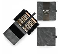 Lykke Geschenk Set mit geraden Stricknadeln in 25cm oder 35cm Länge (25cm/10 - grau)