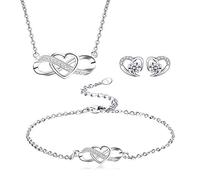 LYL.Adorer Schmuckset Silber 925 Damen,Halskette Armband Ohrringe Unendlichkeit,Geschenk für Sie