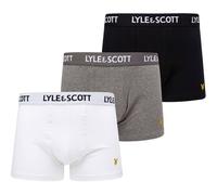 LYLE AND SCOTT LYLE&SCOTT Herren Boxershorts, 3er Pack - Barclay Core Trunks, Baumwoll-Stretch (BARCLAY) XL Schwarz/Grau/Weiß