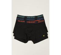 Lyle & Scott - Barclay Pack Of 3 Black Multi Waistband Text - Boxershorts - Schwarz - L - 95% Baumwolle, 5% Elastan Schwarz L