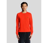 Lyle & Scott Baumwoll-Merino Rundhals-Pullover - Rot L