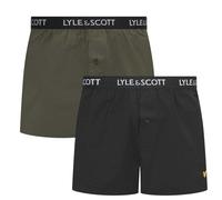 Lyle & Scott - Boxershorts für Herren, gewebter Stoff (2er-Pack) (Käfer/Schwarz) L