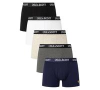 Lyle & Scott Boxershorts Herren aus Baumwolle 5er Set - Herren Unterhose mit Komfortbund - Weiche Boxershort 5er Pack für jeden Tag - Männer Unterwäsche mit Schriftzug und Logo - Mehrfarbig - XXL