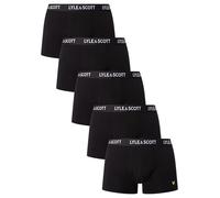 Lyle & Scott Boxershorts Herren aus Baumwolle 5er Set - Herren Unterhose mit Komfortbund - Weiche Boxershort 5er Pack für jeden Tag - Männer Unterwäsche mit Schriftzug und Logo - Mehrfarbig - S