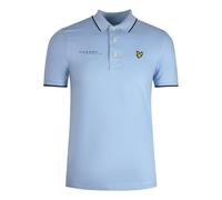 Lyle & Scott Co-Ordinates bedrucktes hellblaues Poloshirt mit gespitztem Kragen S