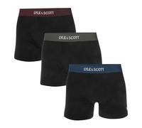 Lyle & Scott Devon Herren Boxershorts aus Baumwolle, Multipack, 3 Paar, Schwarz/Mehrfarbig, XL