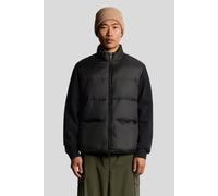 Lyle & Scott Funnel Neck Hybrid Zip Through Jumper Jet Black Größe: S | Leichte Jacken Outlet | Herren | Schwarz