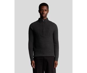 Lyle & Scott - Gerippter Pullover aus Lammwollmischung mit 1/4-Reißverschluss - Blau L