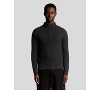 Lyle & Scott - Gerippter Pullover aus Lammwollmischung mit 1/4-Reißverschluss - Blau M