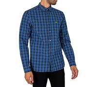Lyle & Scott Hemd Herren Langarm Blau | Karohemd Herren auf Popeline | Freizeithemden für Herren mit Button down Kragen | XS-XXL