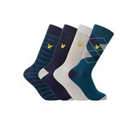 Lyle & Scott Herren Abraham - Anzugsocken im 4er-Pack, Blau, One Size