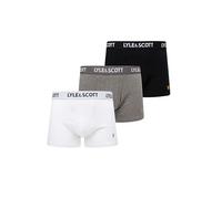 LYLE&SCOTT Herren Boxershorts, 3er Pack - Barclay Core Trunks, Baumwoll-Stretch Schwarz/Grau/Weiß M