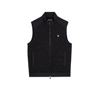 Lyle & Scott Herren prüfen Quilt Back Fleece Golf Gilet - Jet Schwarz - XL