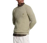 Lyle & Scott Herren Pullover aus Baumwolle mit Wolle - Rundhalsausschnitt, Manschetten, Adler-Logo - Atmungsaktiv - Perfekt für Herbst und Winter,beige,XL