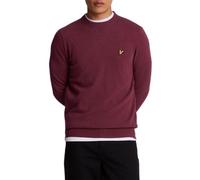 Lyle & Scott Herren Pullover aus Baumwolle mit Wolle - Rundhalsausschnitt, Manschetten, Adler-Logo - Atmungsaktiv - Perfekt für Herbst und Winter,rot,L