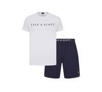 Lyle & Scott Herren Pyjama-Set: Weiche, atmungsaktive Baumvolk-Viskose-Mischung mit Elastan für optimalen Komfort-T-Shirt und Shorts mit stilvollem Adler-Logo