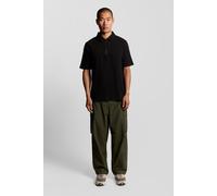 Lyle & Scott Interlock Zipped Polo Shirt Jet Black Größe: M | Casual hemden Outlet | Herren | Schwarz