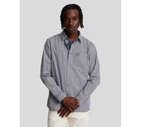 Lyle & Scott Kariertes Gingham-Hemd in Blau L