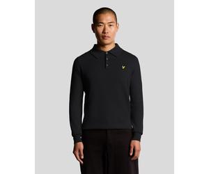 Lyle & Scott Langärmliges Poloshirt aus Merinomischung - Marineblau XS