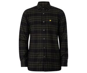 Lyle & Scott Langarm-Flanellhemd mit Bergmoosgrün-Karomuster S