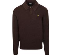 Lyle & Scott Langarm - Longsleeve Poloshirt Lammwolle Braun - Größe XXL Braun XXL