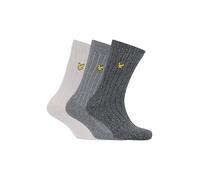 Lyle & Scott McGill Wintersocken für Herren, Melange, 3er-Pack, ideal für Arbeit, Freizeit und Outdoor, Größe 40-45, Schwarz/Bimsstein/Granitgrau, Einheitsgröße