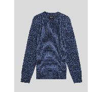 Lyle & Scott - Melierter Strickpullover mit Rundhalsausschnitt - Marineblau M