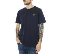 Lyle & Scott T-Shirt Herren Rundhals Baumwolle mit kurzen Ärmeln und goldenem Adler-Logo Blau L
