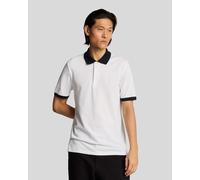 Lyle & Scott Poloshirt aus superfeiner Baumwolle mit Kontrasteffekten - Weiß XS