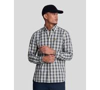 Lyle & Scott Popeline-Hemd mit verwaschenem Karomuster, Beige S