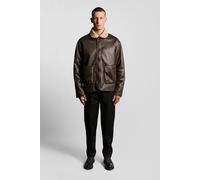Lyle & Scott Shearling Jacket Whiskey Brown Größe: L | Lederjacken Outlet | Herren | Braun