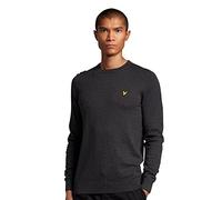 Lyle & Scott Strickpullover Herren mit C-Ausschnitt grau - EIN modischer klassischer Herren Pullover aus Einer Woll-Baumwollmischung für Wärme und Komfort, in den Größen XS-XXL