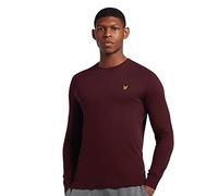 Lyle & Scott Strickpullover Herren mit C-Ausschnitt rot - EIN modischer klassischer Herren Pullover aus Einer Woll-Baumwollmischung für Wärme und Komfort, in den Größen XS-XXL