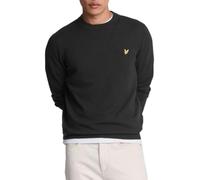 Lyle & Scott Strickpullover Herren Rundhals - Warmer Strickpulli aus Baumwolle und Wolle - Pullover Herren in klassischer Passform - Ideal als Basic im Frühling und Herbst - Schwarz - M