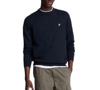 Lyle & Scott Strickpullover Herren Rundhals - Warmer Strickpulli aus Baumwolle und Wolle - Pullover Herren in klassischer Passform - Ideal als Basic im Frühling und Herbst - Blau - L