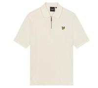 Lyle & Scott Strukturiertes, gestreiftes Kreide-Poloshirt M