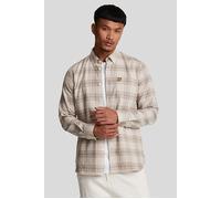 Lyle & Scott Tonal Check Flannel Shirt Light Mist/ Heritage Taupe Größe: S | Casual hemden Outlet | Herren | Schwarz