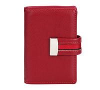 Lylithuif RFID-Kartenhalter für Damen, modisches PU-Leder, Bankkartenbox, Visitenkartenetui, Mini-Slim-Geldbörse für Reisen und den täglichen Gebrauch, Rot, Blau, Schwarz, 11 x 9 x 2,3 cm (Rot)