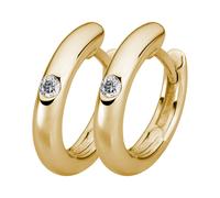 Lyomi Klappcreolen 585/- Gold Diamant Lab Grown weiß 0,06ct. gelb vergoldet Damen