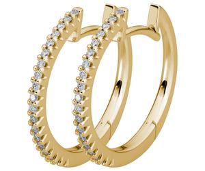 Lyomi Klappcreolen 585/- Gold Diamant Lab Grown weiß 0,24ct. gelb vergoldet Damen