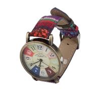 lyrlody Uhr Boho, Bohemian Style Boho Women Watch Multicolour, Knopfbatterie, Messing und PU-Leder Uhr Frauen Uhr Boho für Geburtstag Party (Blue)