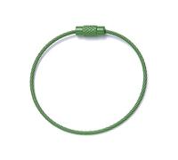 LYVQZPWLR Stromschlüssel, Edelstahlschlüssel, Edelstahl-Schlüsselanhängerkabel mit Schraubverschluss, mehrfarbig, 5er-Pack, 15 cm(Green)