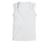 LZPCarra Crop Tops Damen Elegant Sporttop Damen Locker Kurz Blusentops Ärmellos Tanktop Quadratischem Ausschnitt Unterhemd Einfarbig Sommertop Stretch Unterziehshirt Bequeme Basictop Casual Tunika