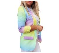 LZPCarra Kurzblazer Damen Elegant Bunt - Sakko Damen Elegant Kurz, Eleganter Büro Business Langarm Jacke Outwear Cardigan Tops Für Arbeit Büro Sportlich Passform Anzug Sakko Elegant Casual Blazer
