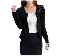 LZPCarra Kurzblazer Damen Pink | Blazer Boucle Damen | Elegant Sakko Einfarbig Übergangsjacke Kurz Blazer Langarm Cardigan Für Damen Anzüge Slim Fit Blazer Rundhals Tops Büro Boucle Blazer Kurzjacke