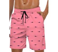 Lzzidou Herren-Badehose, Netzfutter, schnell trocknende Boardshorts, Hai, 3XL